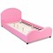Kids Children PU Upholstered Platform Wooden Princess Bed